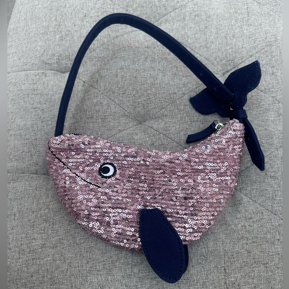 EUC LIKE NEW VINEYARD VINES GIRLS PINK SEQUIN WHALE BAG SPARKLE WHALE PURSE